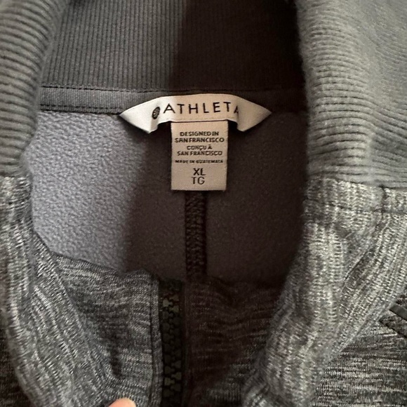 Athleta Altitude Sweatshirt X-Large Grey Polartec Top Warm Winter Workout Jacket - Picture 2 of 4